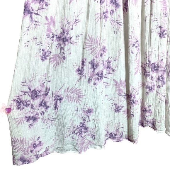 En Creme White & Purple Floral Dress Tunic Size Small - Picture 8 of 16